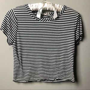 Olivia Rae black and white strip crop top XL